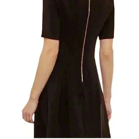 Danny & Nicole Black Fit & Flare Dress Gold Zipper Detail Size 2 Petite - Picture 5 of 7